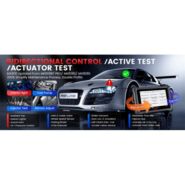 Autel MaxiCheck MX900 OBD2 All System Diagnostic Scanner Bi-Directional Control DoIP/CAN FD Read/Clear Code 40+ Service Upgrade of MK808 MX808