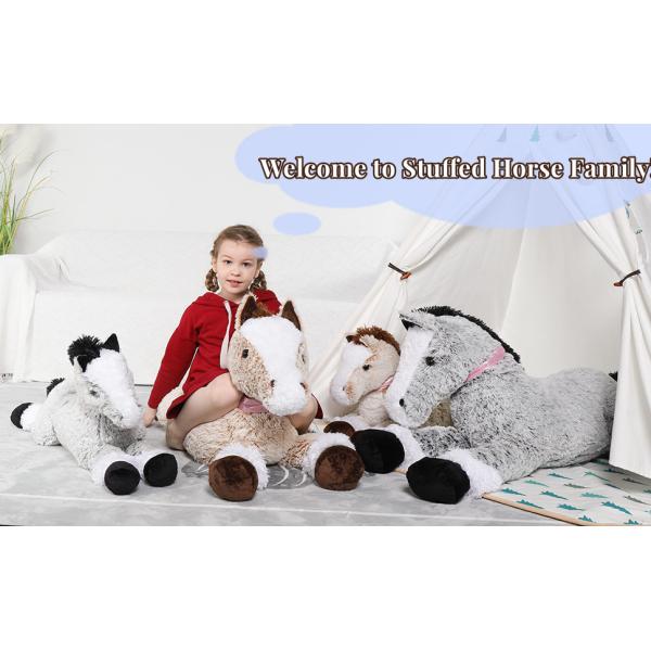 MorisMos 47 Inch Realistic Giant Horse Pillow Soft 4ft Long PP Filled Stuffed Pony Toy for Boys Girls Cute Style for Parties