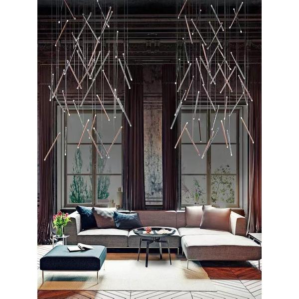 Black Tube Led Pendant Lamp For Living Room Contemporary Led Pendant Lights