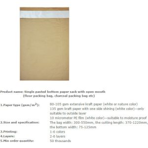 sewn bottom sack with open mouth,extensive kraft paper bag,mailing sack,dextrose