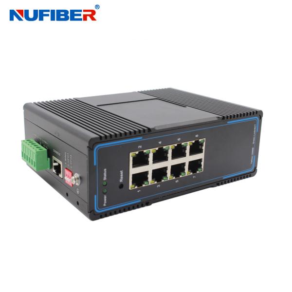 Buy Din Rail Mount Managed Industrial Ethernet Switch Gigabit 8 RJ45 1000Base-T Ports at wholesale prices