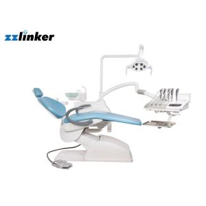 Hydraulic Dental Chair Unit Blue Color Top Mounted 3 Memory Cushion Luxurious