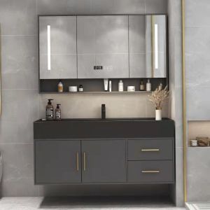 Wall Hung Painted Bathroom Vanity Furniture Melamine Countertop