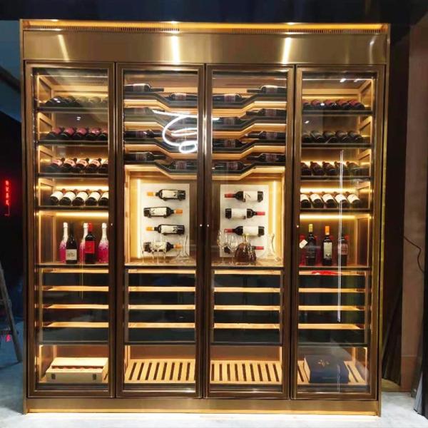 Buy 304 Stainless Steel Wine Cabinet With Refrigeration Perfect Color Wine Shelf at wholesale prices