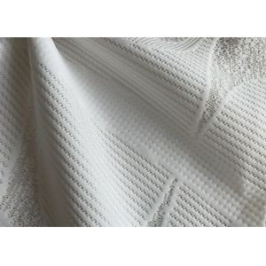 250cm Polyester Mattress Fabric White Knitted Jacquard Fabric