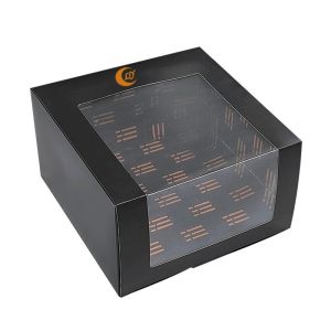 Black Tuck Top Boxes Retail Paper Box Packaging For Baseball Cap With Display