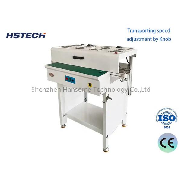 Buy Stainless Steel Manual Hand Crank PCB Transporting Conveyor with ESD Belt and LED Button at wholesale prices