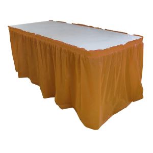 Rectangle Table Skirt , Non Toxic PEVA Plastic Ruffled Table Skirt