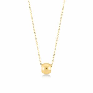 Customized designs 18K light yellow gold Little Golden Ball Pendant Necklace