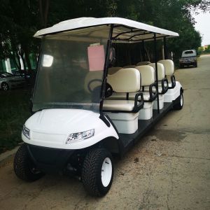China White Lithium 48 Volt Electric Golf Cart 8 Seater Custom on sale