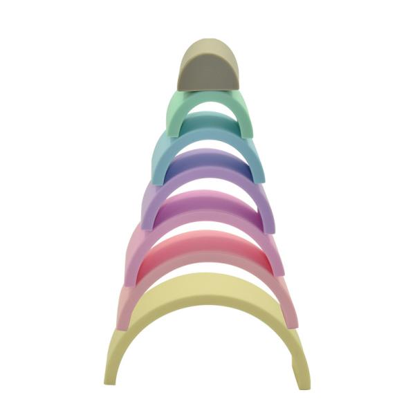 Buy Rainbow Arch Shape BPA Free Pantone Color Baby Stacking Toy at wholesale prices