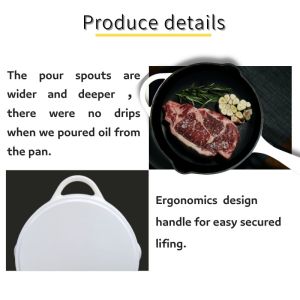 OEM Round Enameled Coated Cast Iron Skillet Withstand High Temperatures