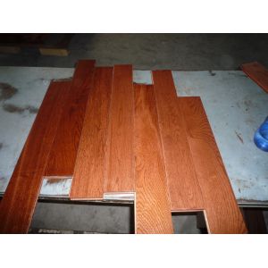 Oak Solid Flooring .Flat Surface,UV lacquer， Gunstuck Color