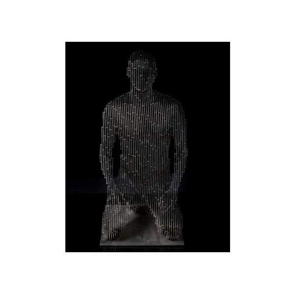 Brushed Finish Stainless Steel Kneeling Woman Sculpture