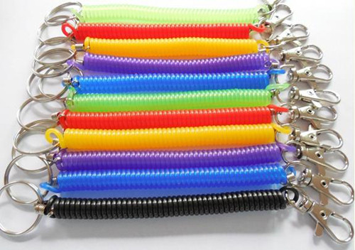Various Colors 2.5*10*120mm Plastic Spring Safe Key Holder w/Thumb Trigger and
