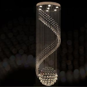 China Modern Crystal Chandelier For Spiral Design LED Luxury Crystal Lamp(WH-NC-35) on sale
