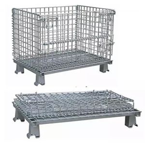 Collapsible 1000kg Metal Wire Mesh Container Pallet