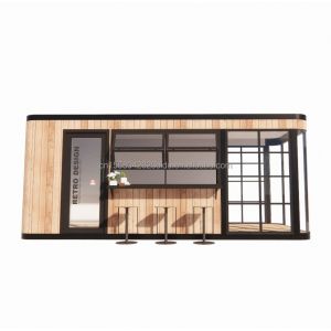 Galvanized Steel Square Tubes Structure 20FT Container Coffee Bar Mobile