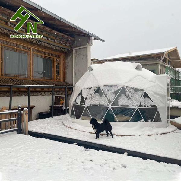 White PVC Big Party Event Igloo Geodesic Dome Tent Install On The Snow