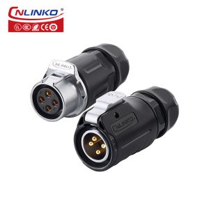 Cnlinko 500V 20A IP68 Connector Waterproof 4 Pin with Solder Connection Wire