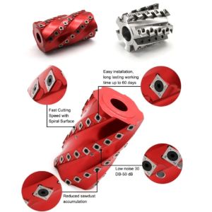 Plum Blossom Type Spiral Cutterhead Steel Or Aluminum Alloy Material