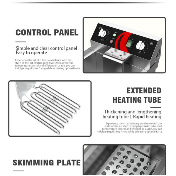 13L Capacity Industrial Deep Fryer For Potato Chips And Chicken Frying