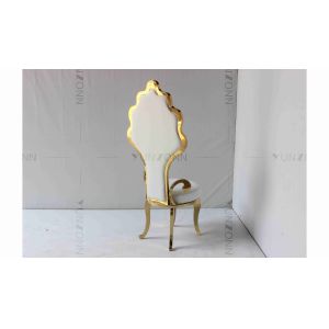 Magnificent Furnishings White Bridal Chair Wedding Banquet Chair High Back