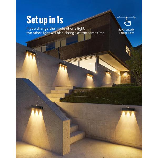 Solar Fence Light RGB LED IP65 Waterproof Outdoor Garden Light