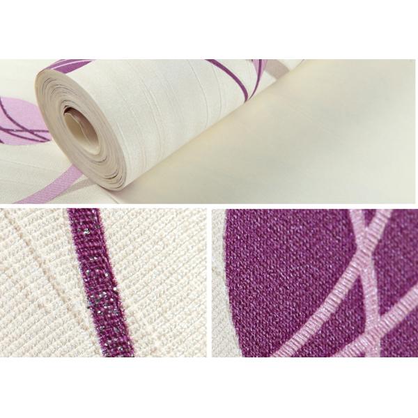 Purple Leaves Home Decorating Wallpaper For Bedroom Walls , Light Embossing