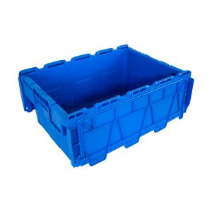 Moving Logistic Turnover Stackable Plastic Tote Box with Attached Lid Customized