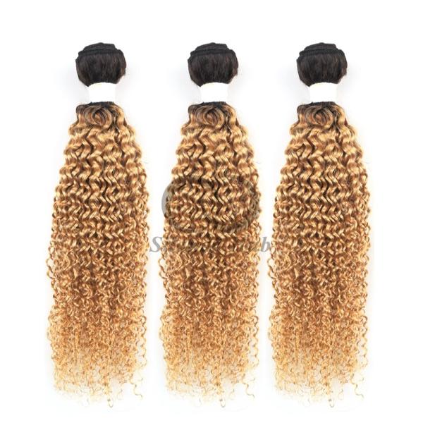 #T1B/27 Kinky Curly Remy Human Hair Bundles Sew In Weave Bundles Brazilian Bundle Deals