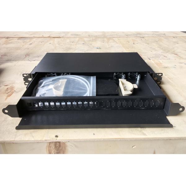 12 Ports 19 Inch Rack Mount Fiber Optic Patch Panel with Drawer Sliding 485x300x1U Design