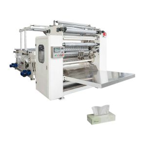 Fully Automatic Facial Tissue Folding Machine PLC 60-100 M/Min Speed
