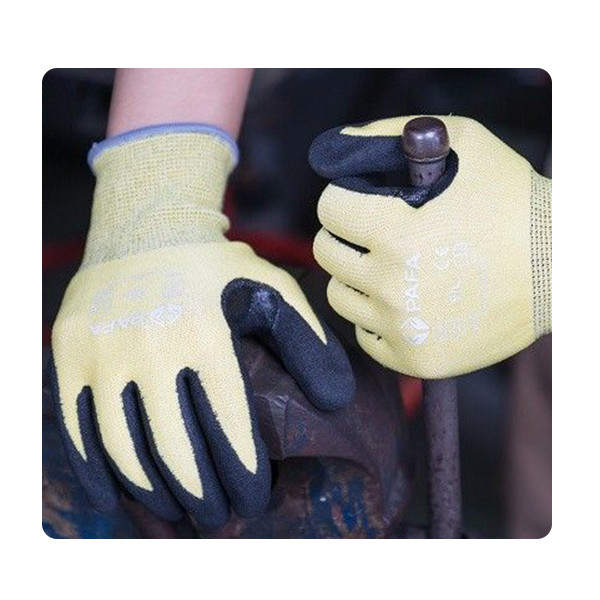 Automotive Industry Yellow Elastic Protective Secutiry Cut Proof Gloves With
