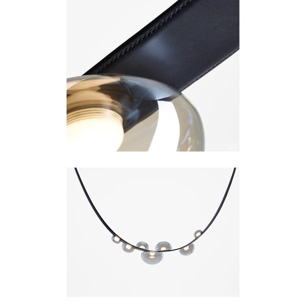 Modern Black Leather Chandelier for Living Room Hall Villa Home Long Chandelier(WH-MI-401)