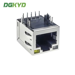 Horizontal RJ45 Interface Gigabit Ethernet Connector Dual Color Light Network