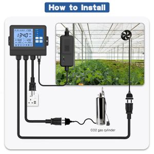 Quality Hydroponic Greenhouse CO2 Controller: 5000ppm Regulator &amp; Monitor for sale