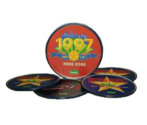 Decorative Tin Cork Coaster Coffee Cup Mat CMYK Printing Durable For Hotel