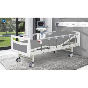China Manual Crank Transport Hospital Bed With Side Rails Pressure Relief Caregiver Friendly on sale