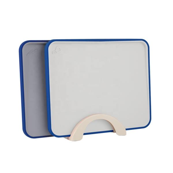 Custom Colored PP Chopping Blocks With Tray Index Plastic Cutting Board Set Large Size