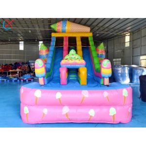 Factory Inflatable Slide Colorful Ice Cream Inflatable Double Dry Slides For