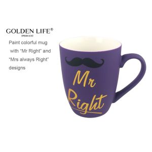 400ml Fine Bone Mr Right Ceramic Coffee Mugs AB Grade