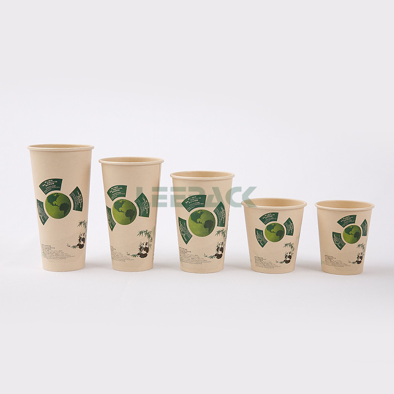 disposable Eco friendly stocked biodegradable paper cup 12oz PLA Printed Design Compostable Bamboo Paper Cup with logo