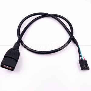 Custom USB 2.0 Type A Female Plug Header to 5 Pin Dupont Connector Wire