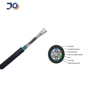 Outdoor Single Mode GYTS Armored Direct Burial Fiber Optic Cable 12/24/48/96