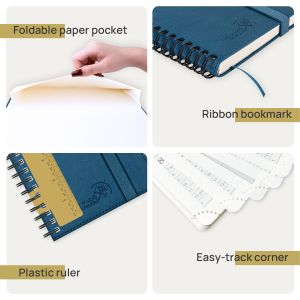 Night Blue 80GSM Paper Mini Weekly Planner Plastic Ruler Attached