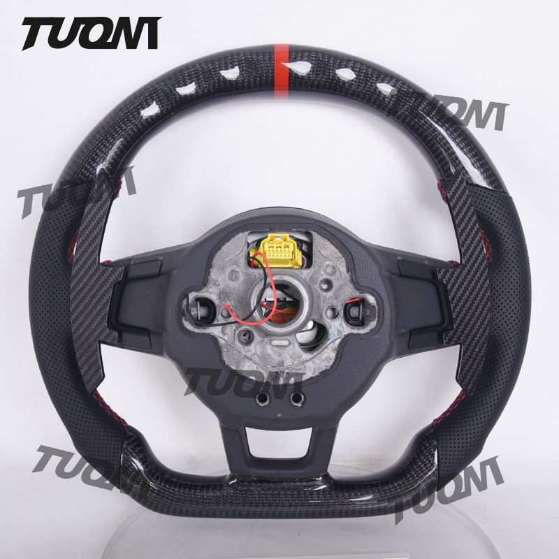 Ergonomic VW Carbon Fiber Flat Bottom Steering Wheel