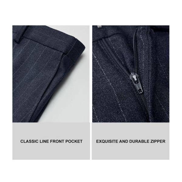 Men's Blue Striped Business Casual Suit American Formal Groom Wedding Dress Blazer Suit