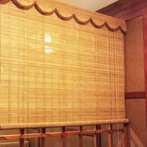 Daylight Window Blinds Colorful Pleated Bamboo Roller Sun Shade For Home Office
