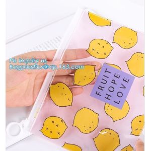 zipper slider bags for pencils pens, frosted vinyl EVA zipper blanket bags for